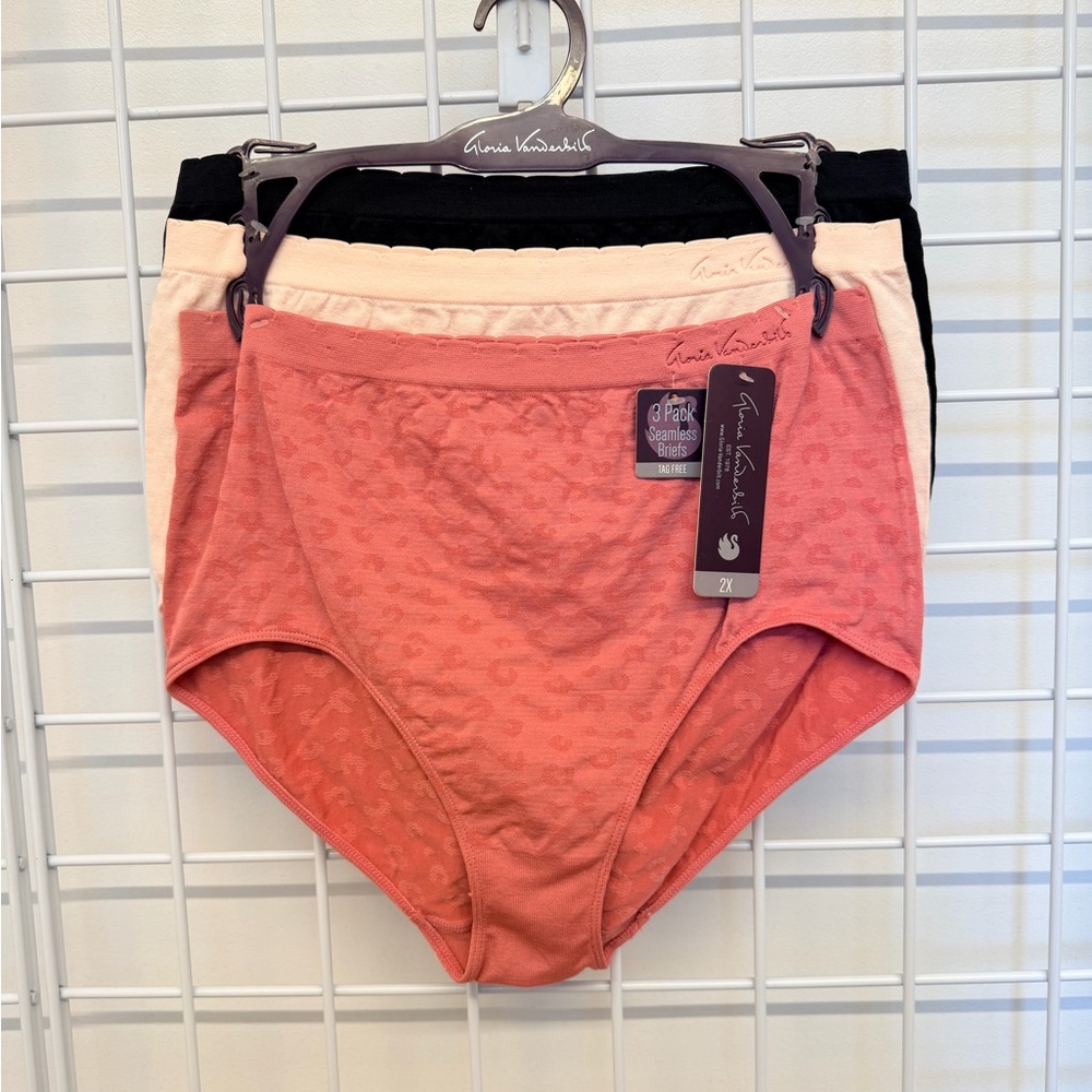 Gloria Vanderbilt - Women's Panties in Coral, Black, and Cream